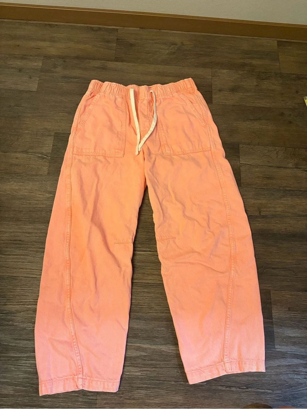 Women’s Gap Colorful Pull-On Barrel Leg Pants Coral Pink Size Small - Picture 2 of 9